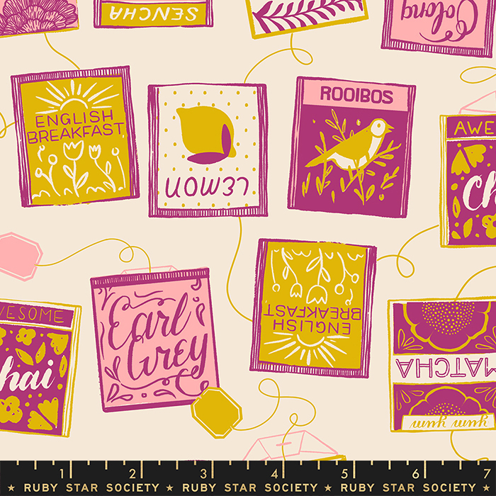 Reading Nook Balmy - Tea Time Tea Tea Bags - Quilt Fabric