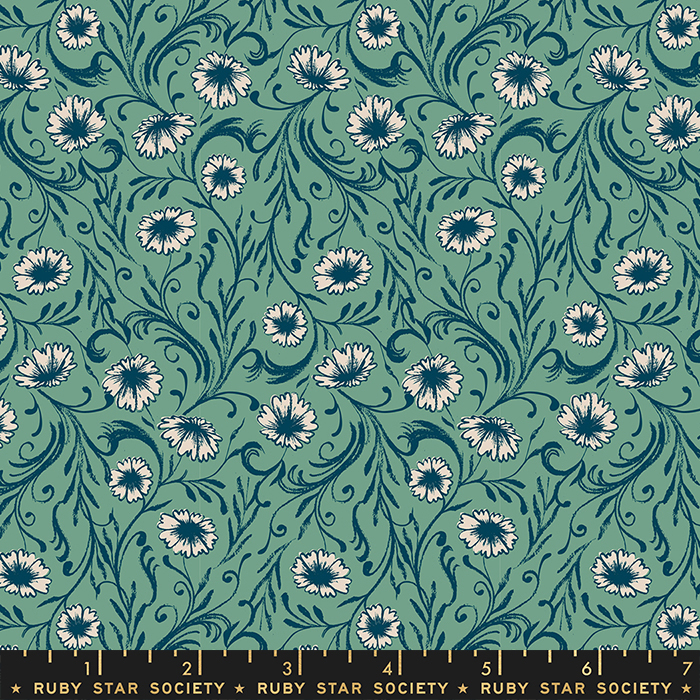 Reading Nook Soft Aqua - Chamomile - Quilt Fabric