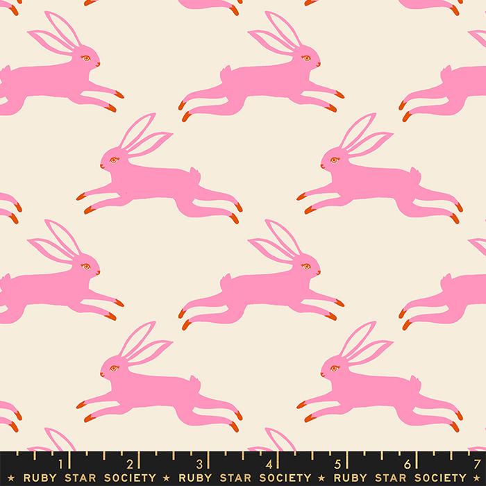 Backyard Bunny Run Flamingo - Quilt Fabric