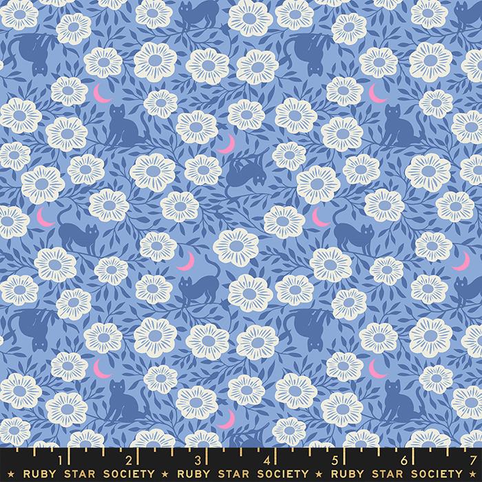 Backyard Hiding Cat Dusk - Quilt Fabric