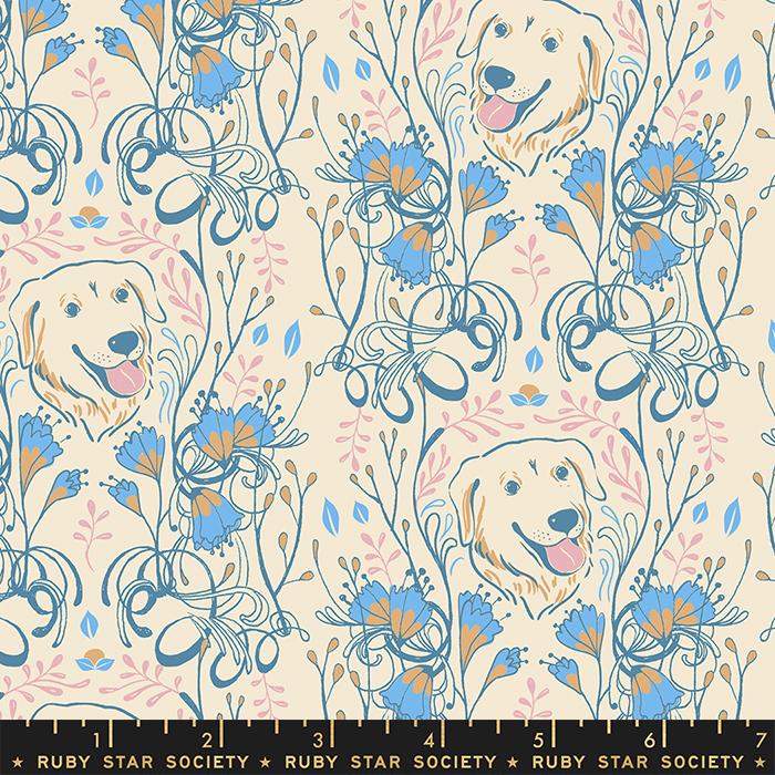 Dog Park Golden - Shell - Quilt Fabric