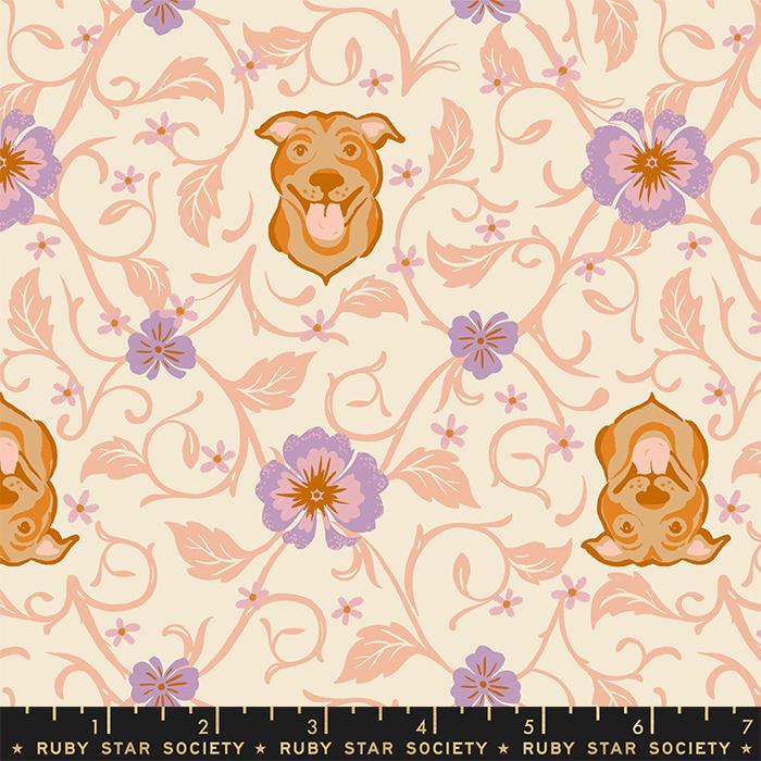 Dog Park Pitbull - Shell - Quilt Fabric