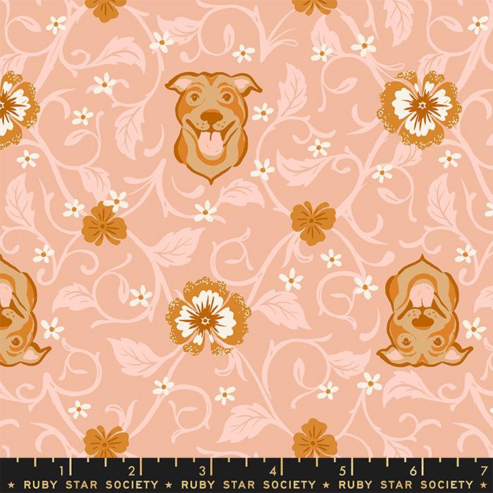 Dog Park Pitbull - Dahlia - Quilt Fabric