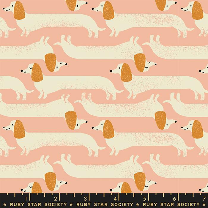 Dog Park Long Dog - Dahlia - Quilt Fabric