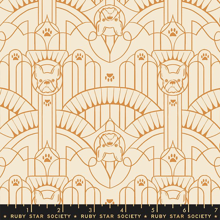 Dog Park Art Deco - Shell - Quilt Fabric