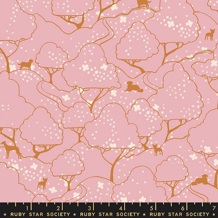 Dog Park Trees - Lavender - Quilt Fabric