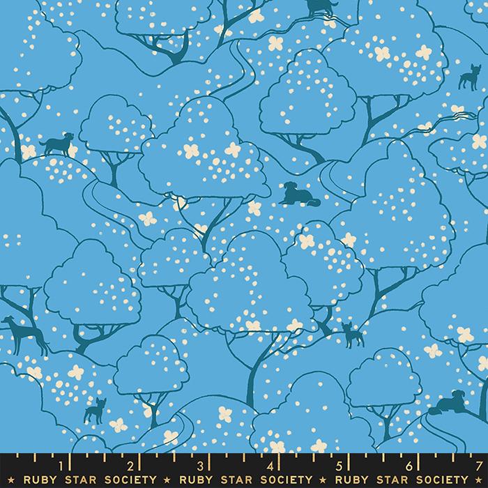 Dog Park Trees - Altitude - Quilt Fabric