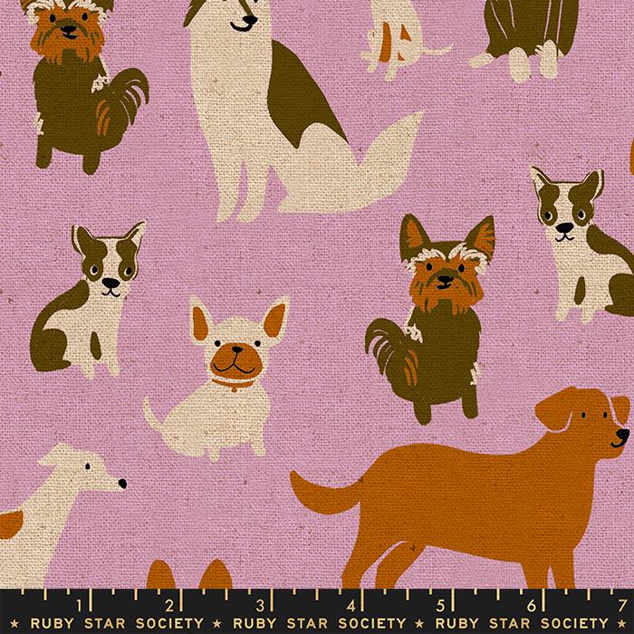 Dog Park - Canvas Linen Macaron - Quilt Fabric
