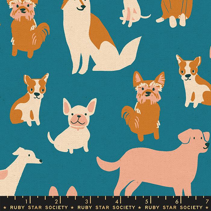 Dog Park - Canvas Linen Chambray - Quilt Fabric