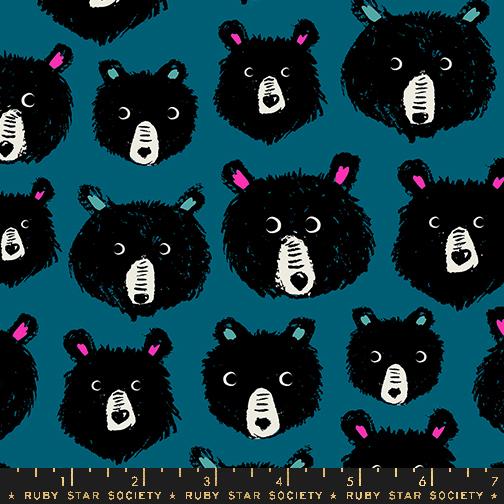 Teddy And The Bears Thunder - Quilt Fabric