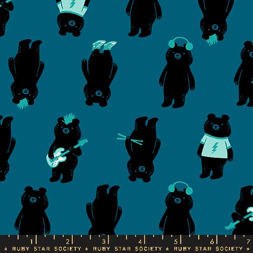 Teddy And The Bears Thunder - Quilt Fabric