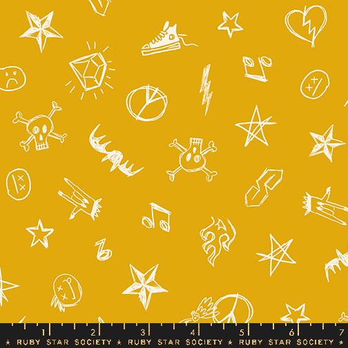 Teddy And The Bears Goldenrod - Quilt Fabric