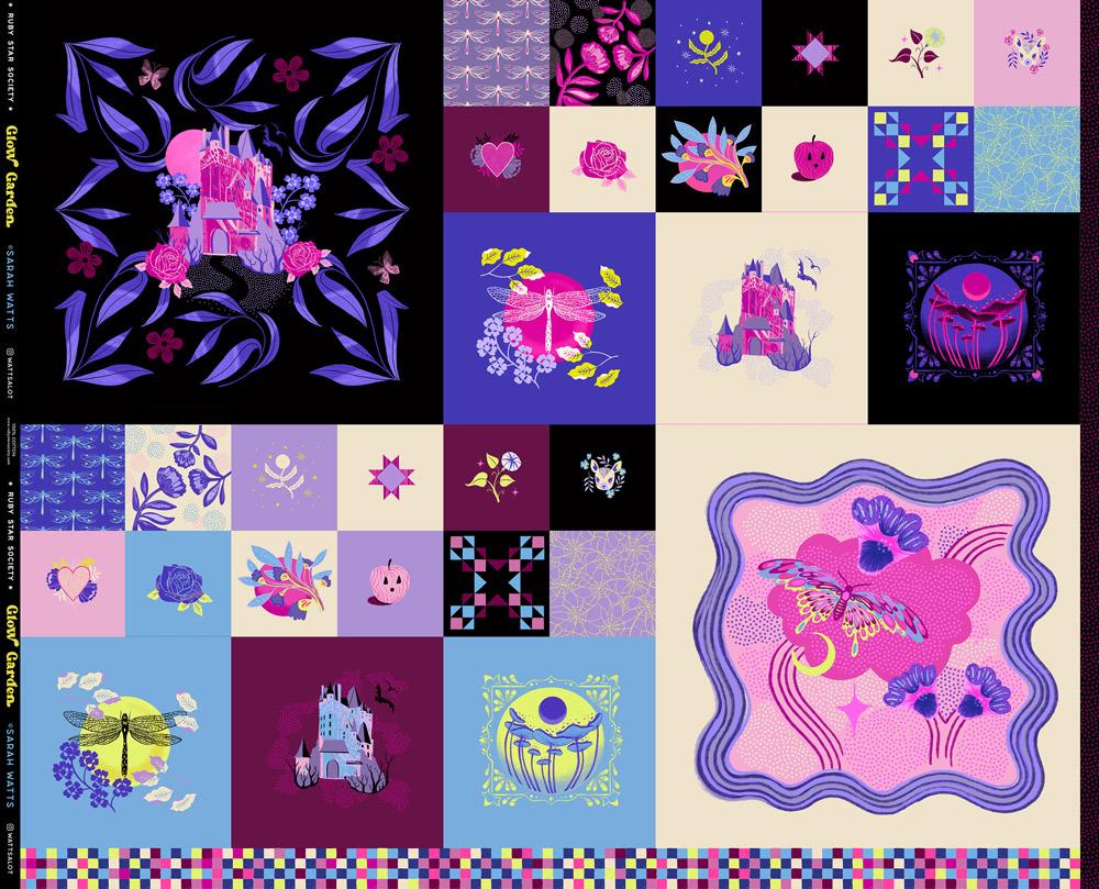 Glow Garden Multi - Quilt Panel