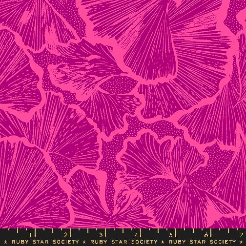 Glow Garden Ginkgo Light Berry - Quilt Fabric