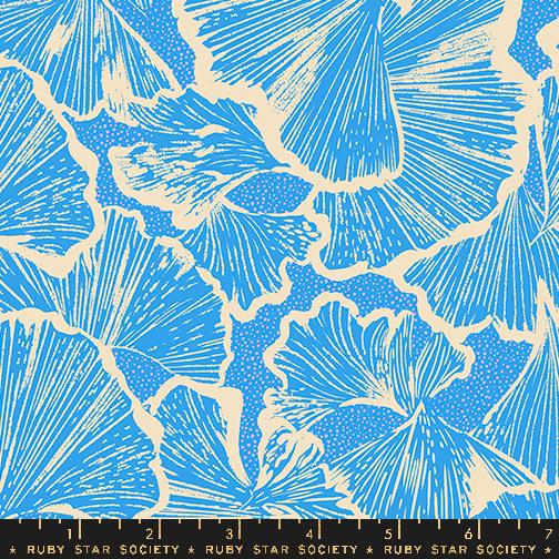 Glow Garden Ginkgo Lindley Blue - Quilt Fabric