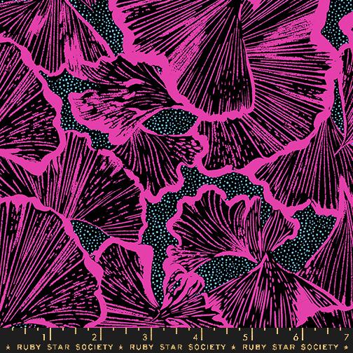 Glow Garden Ginkgo Black - Quilt Fabric
