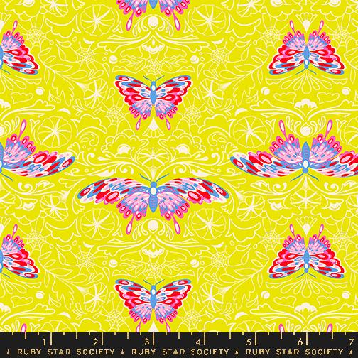 Glow Garden Butterfly Citron - Quilt Fabric