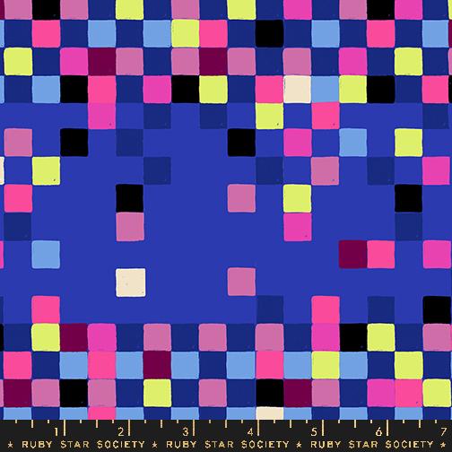 Glow Garden Pixel Blacklight - Quilt Fabric