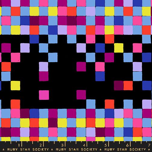 Glow Garden Pixel Black - Quilt Fabric