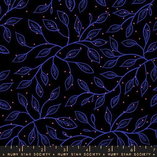 Glow Garden Vines Black - Quilt Fabric