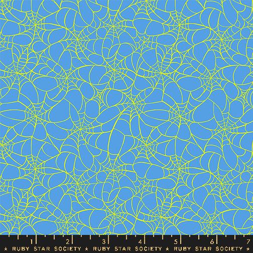 Glow Garden Web Lindley Blue - Quilt Fabric