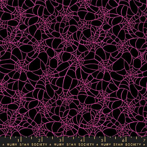 Glow Garden Web Black - Quilt Fabric