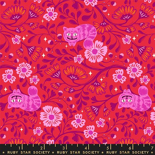 Hello Alice Cheshire Ruby - Quilt Fabric