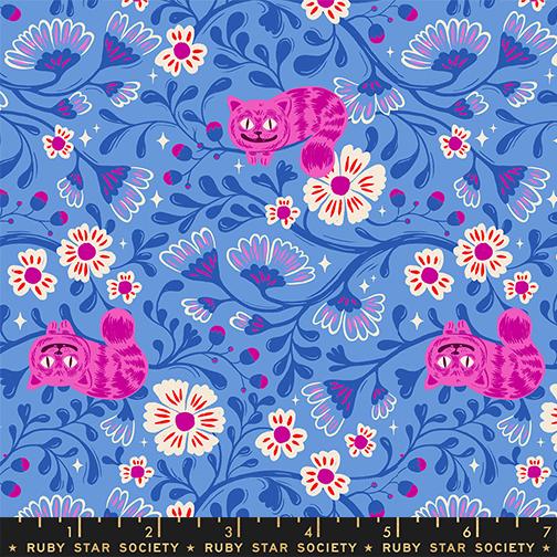 Hello Alice Cheshire Lindley Blue - Quilt Fabric