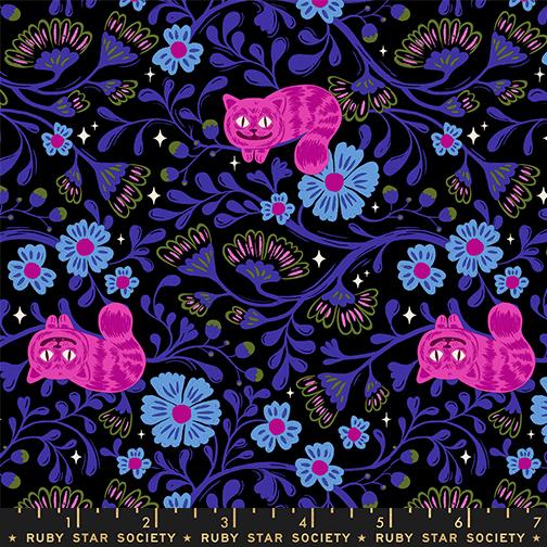 Hello Alice Cheshire Black - Quilt Fabric