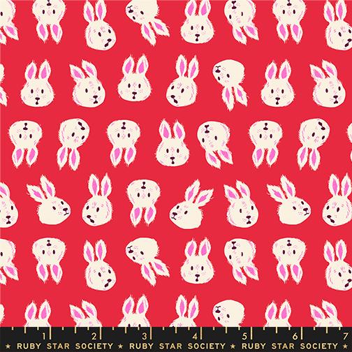 Hello Alice Rabbit Ruby - Quilt Fabric