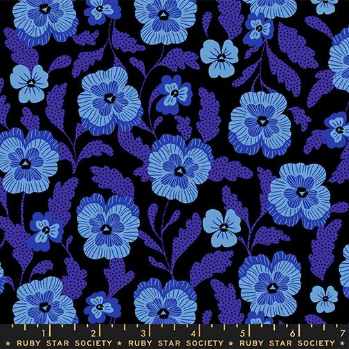 Hello Alice Violets Black - Quilt Fabric