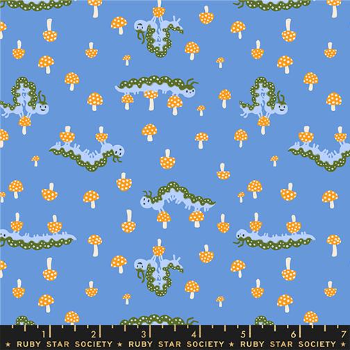 Hello Alice Caterpillar Lindley Blue - Quilt Fabric