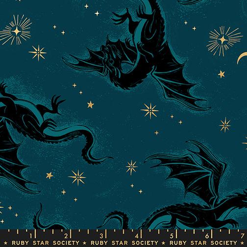 Fireglow Dragons Metallic Galaxy - Quilt Fabric