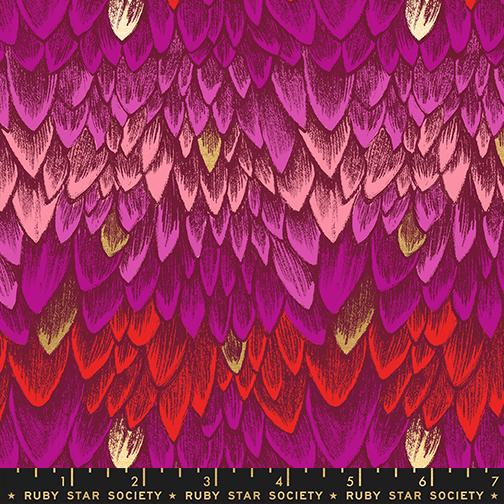 Fireglow Scales Metallic Rose - Quilt Fabric
