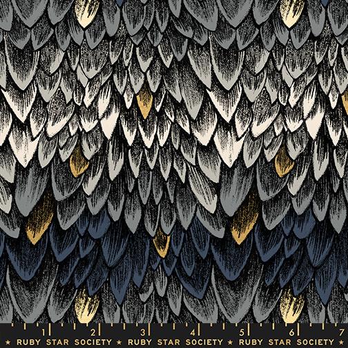 Fireglow Scales Metallic Smoke - Quilt Fabric