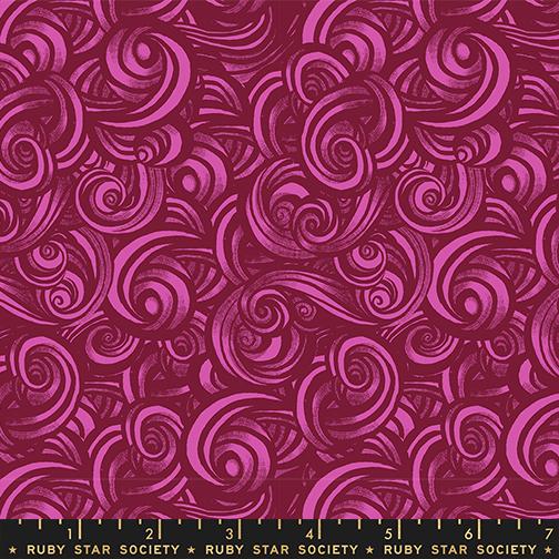 Fireglow Swirls Rose - Quilt Fabric