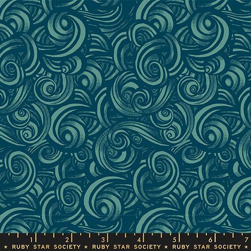 Fireglow Swirls Watercress - Quilt Fabric