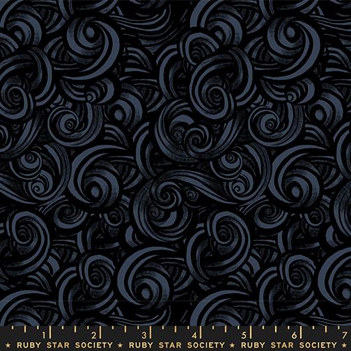 Fireglow Swirls Black - Quilt Fabric