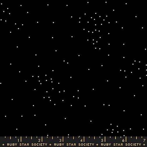 Ink Shop Dots Black - Quilt Fabric, zoomed in. Select this picture to zoom back out.
