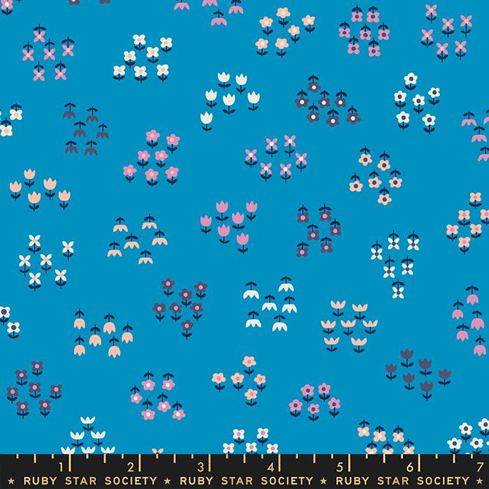 Tarrytown Bright Blue - Little Flowers - Quilt Fabric