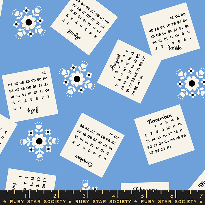 Tomato Tomahto Lindley Blue - Calendar - Quilt Fabric