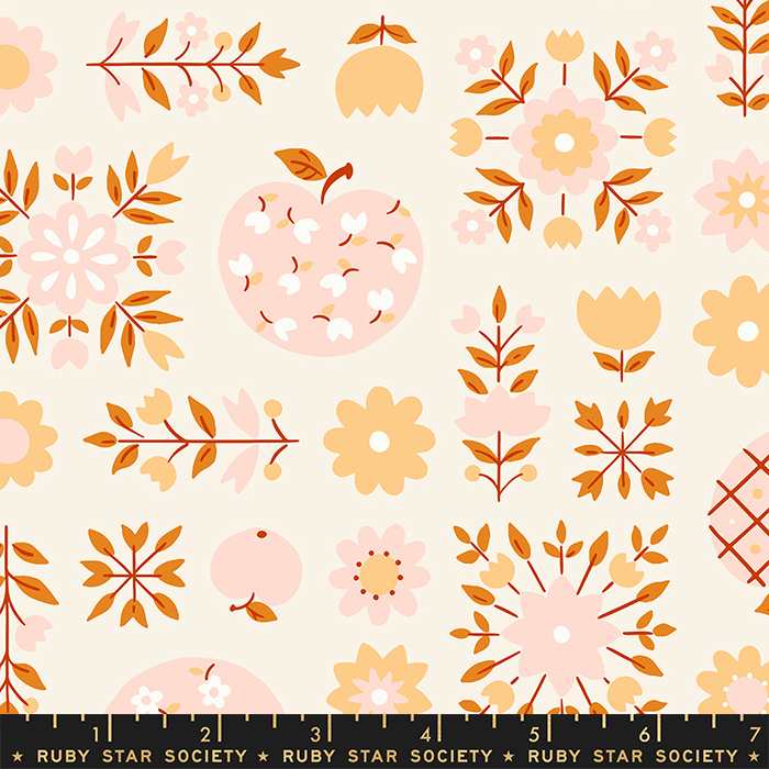 Lil Calico Apples Cream Soda - Quilt Fabric