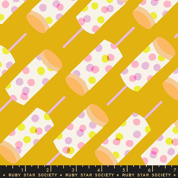 Push Pops Novelty Retro - Goldenrod - Quilt Fabric