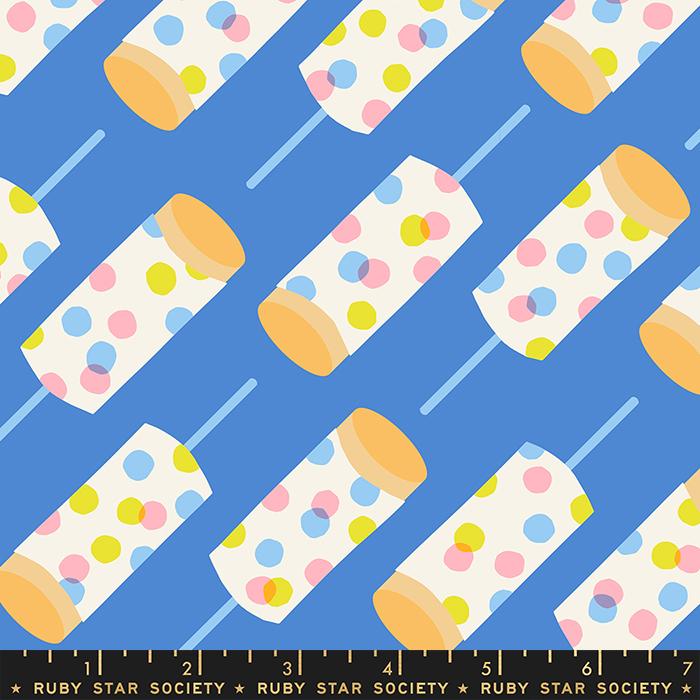 Push Pops Novelty Retro - Royal Blue - Quilt Fabric
