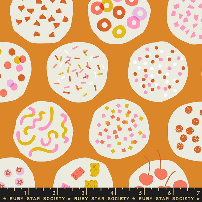 Ice Cream Toppings Candy - Caramel - Quilt Fabric