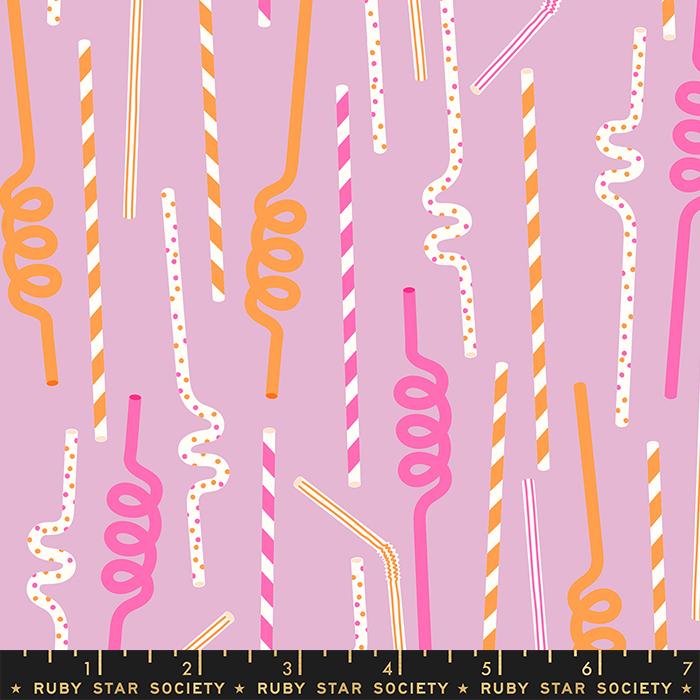 Novelty Straws Summer - Macaron - Quilt Fabric