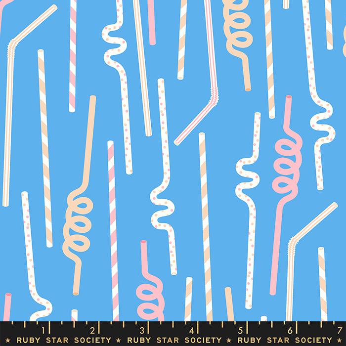 Novelty Straws Summer - Altitude - Quilt Fabric