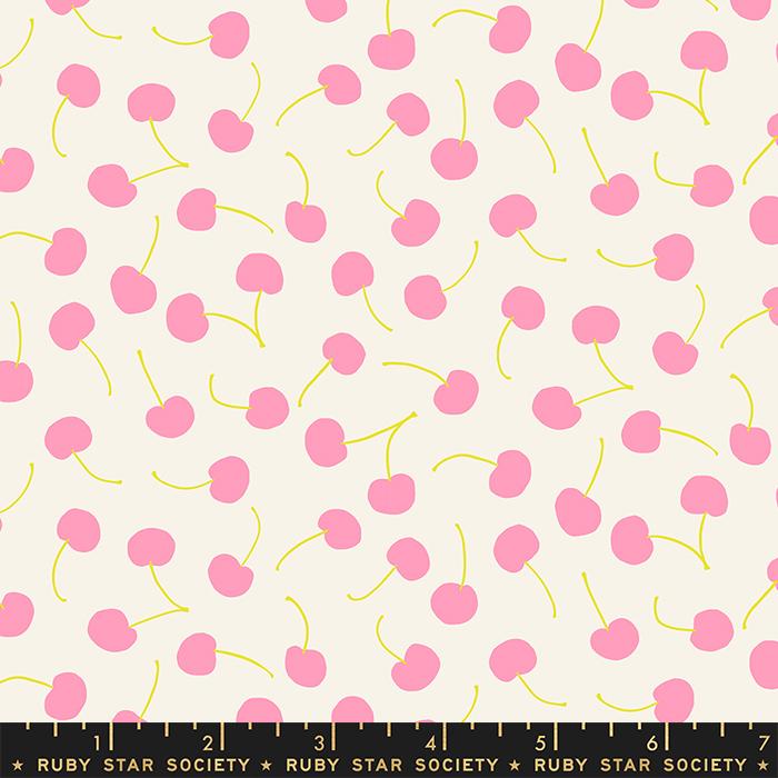 Novelty Cherries Retro - Flamingo - Quilt Fabric