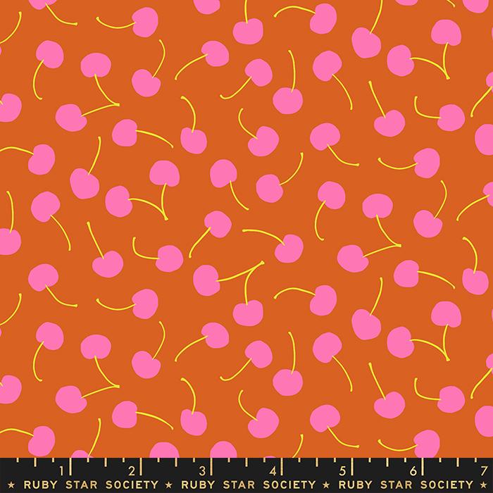 Novelty Cherries Retro - Pecan - Quilt Fabric