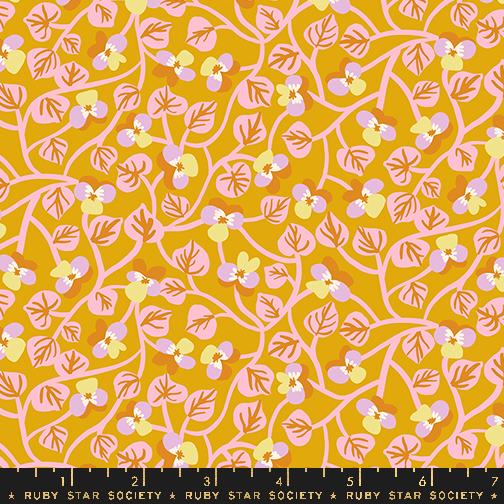 Bird Is The Word Goldenrod - Quilt Fabric